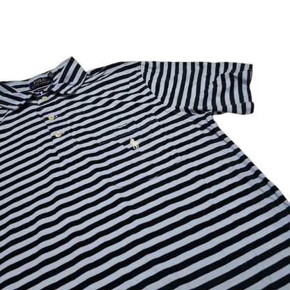 Playera Polo Ralph Lauren Chico S Classic Fit Azul Lineas