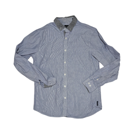 Camisa Armani Exchange Mediana M Regular Azul Lineas