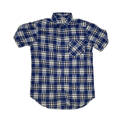 Camisa Manga Corta Columbia Mediana M Regular Fit Azul Cuadr