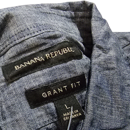 Camisa Banana Republic Grande L Azul Grant Fit