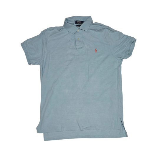 Playera Polo Ralph Lauren Grande L Custom Fit Azul Deslavado