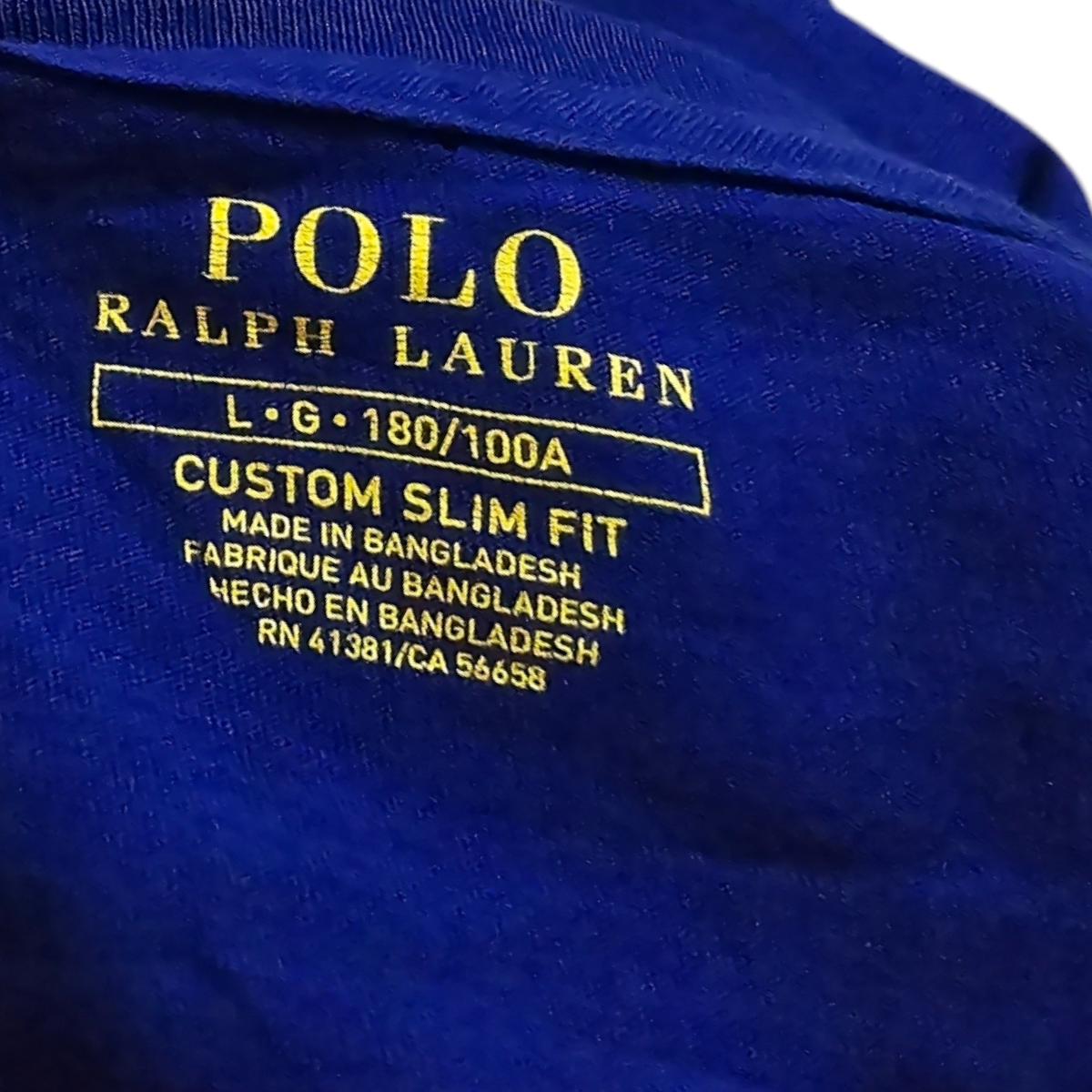 Playera Ralph Lauren Grande L Custom Slimfit Azul