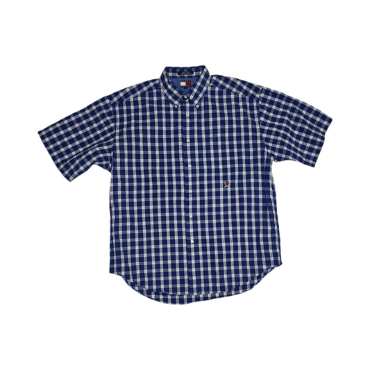 Camisa Manga Corta Tommy Hilfiger Xgrande Xl Azul Vintage