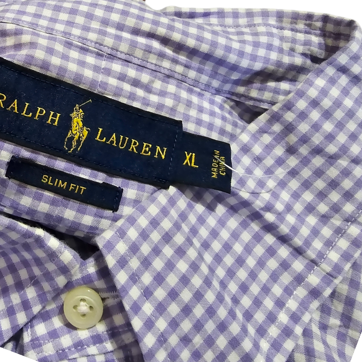 Camisa Ralph Lauren Xgrande Xl Slimfit Cuadro Lila