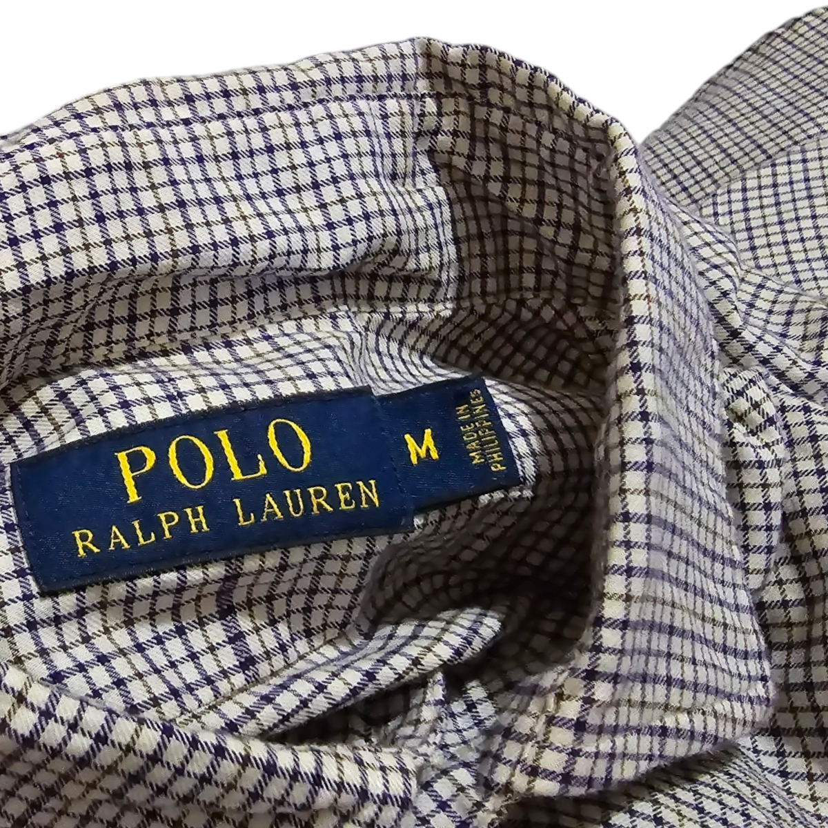 Camisa Ralph Lauren Mediana M Cuadro Azul, Cafe Y Blanco