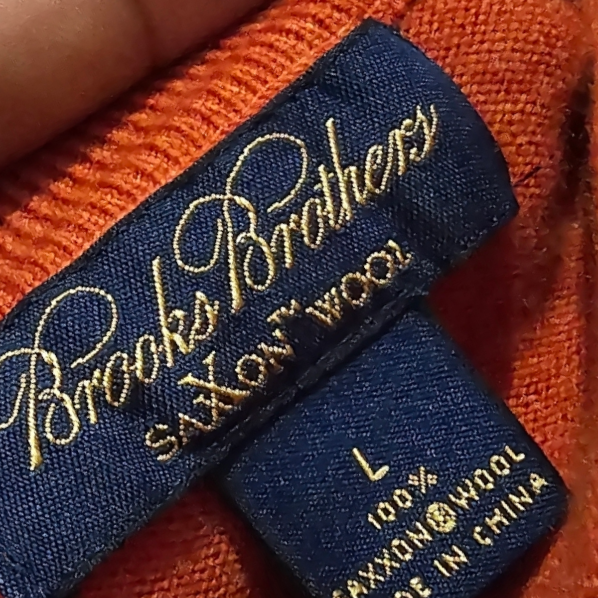 Chaleco Brooks Brothers Grande L Naranja Saxxon Lana