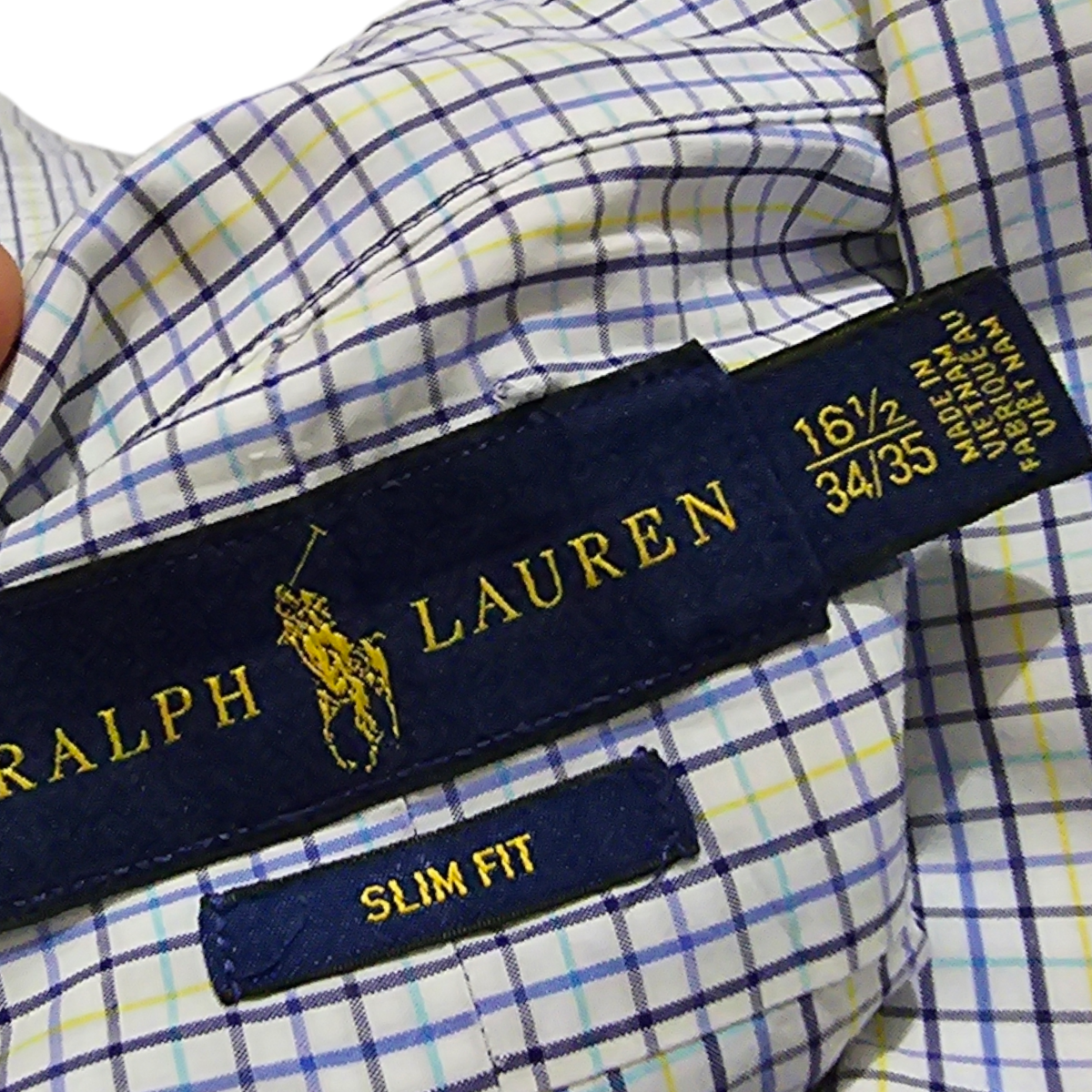 Camisa Ralph Lauren Grande L 16 1/2 34-35 Slimfit Cuadro