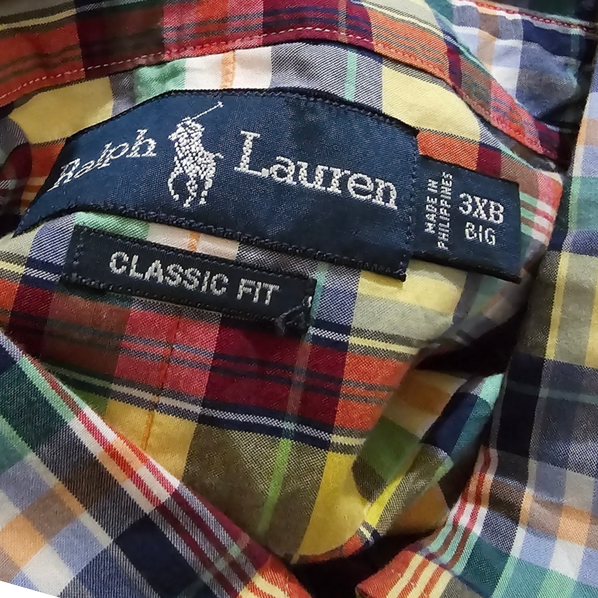 Camisa Ralph Lauren 3xl Big Classic Fit Cuadro Amarillo Azul