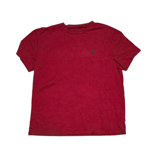 Playera Ralph Lauren Classic Fit Grande L Roja Pony Azul (Usado)