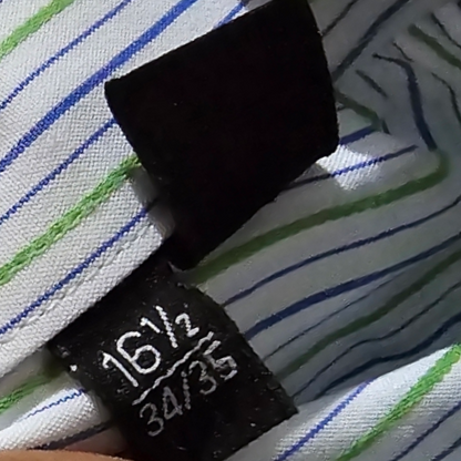 Camisa Hugo Boss Regular Fit Grande L Blanca Lineas Verdes (Usado)
