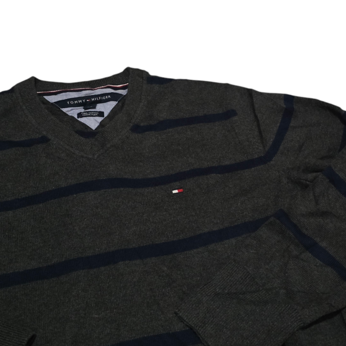 Sueter Tommy Hilfiger Chico S Gris Lineas