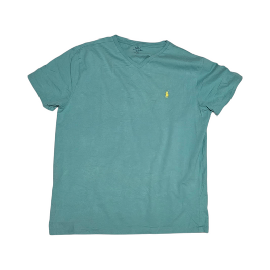 Playera Ralph Lauren Grande L Turquesa Pony Amarillo