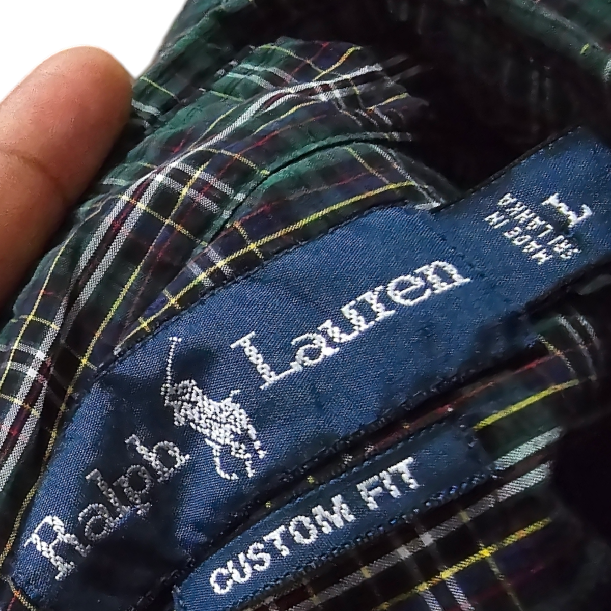 Camisa Ralph Lauren Custom Fit Grande L Cuadro Verde