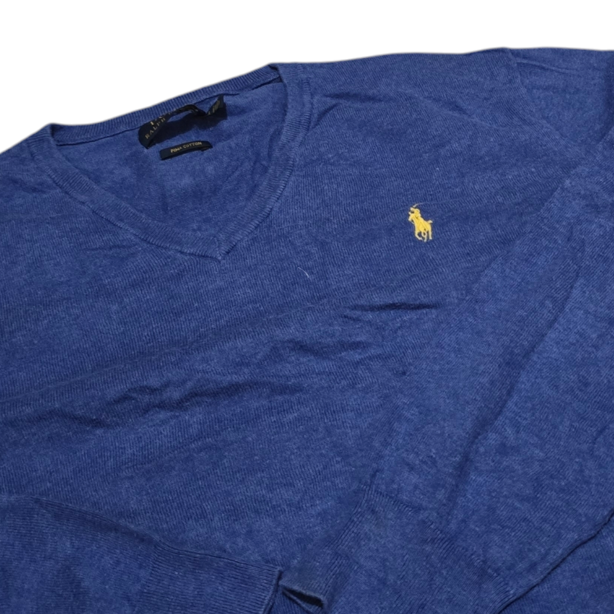 Sueter Ralph Lauren Pima Cotton Grande L Azul Pony Amarillo