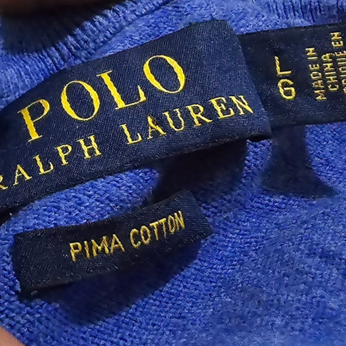 Sueter Ralph Lauren Pima Cotton Grande L Azul Pony Amarillo