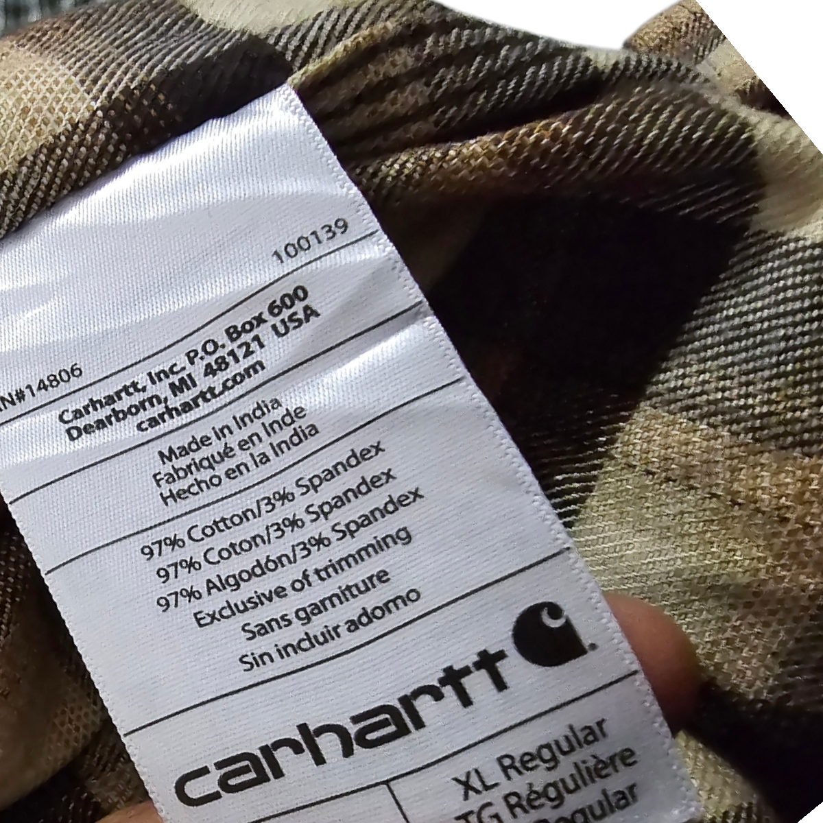Camisa Carhartt Xgrande Xl Relaxed Fit Cuadro Cafe (Usado)