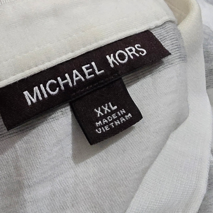 Playera Polo Michael Kors 2xl Lineas Gris Y Blanca (Usado)