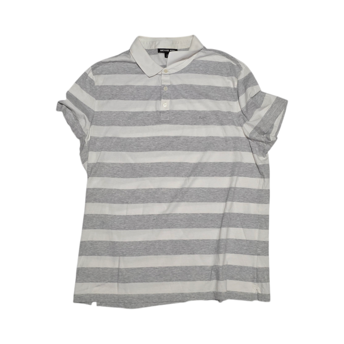 Playera Polo Michael Kors 2xl Lineas Gris Y Blanca (Usado)