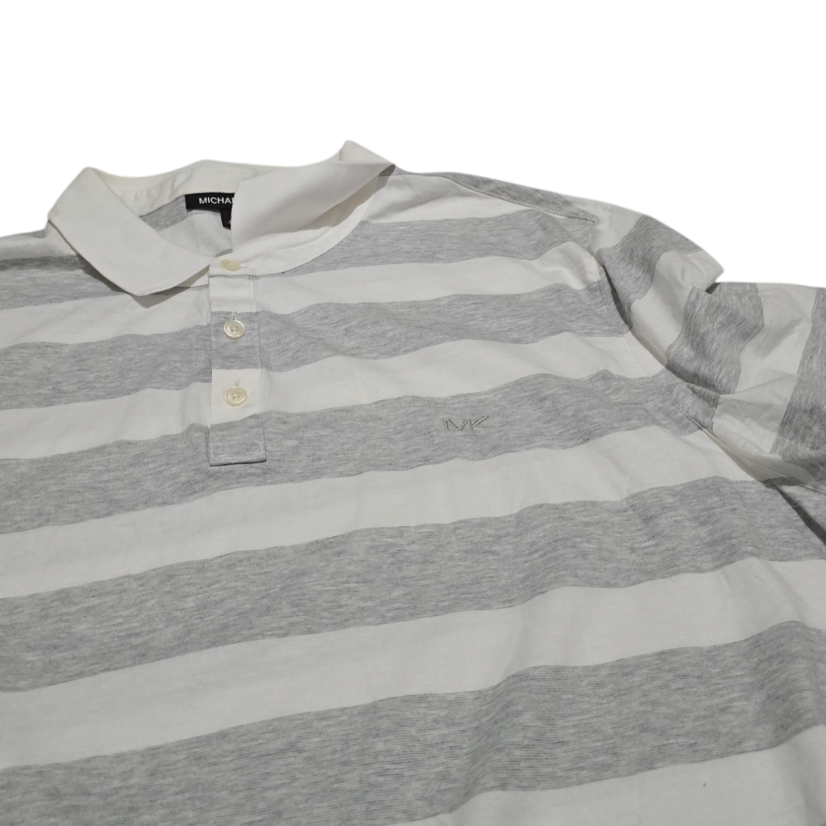 Playera Polo Michael Kors 2xl Lineas Gris Y Blanca (Usado)