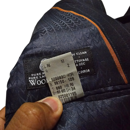 Saco Michael Kors 40r Azul Lineas (Usado)