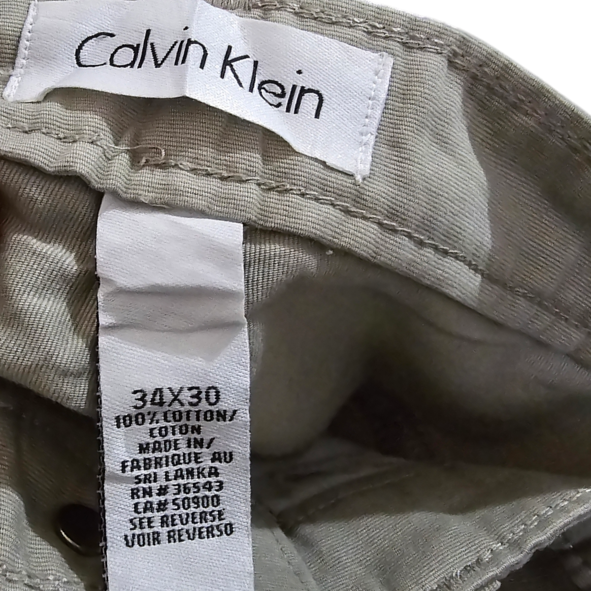 Pantalon Calvin Klein 34x30 Beige Oscuro (Usado)