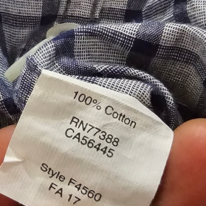 Camisa Cuadros J Crew Slim Chico S Gris/azul (Usado)