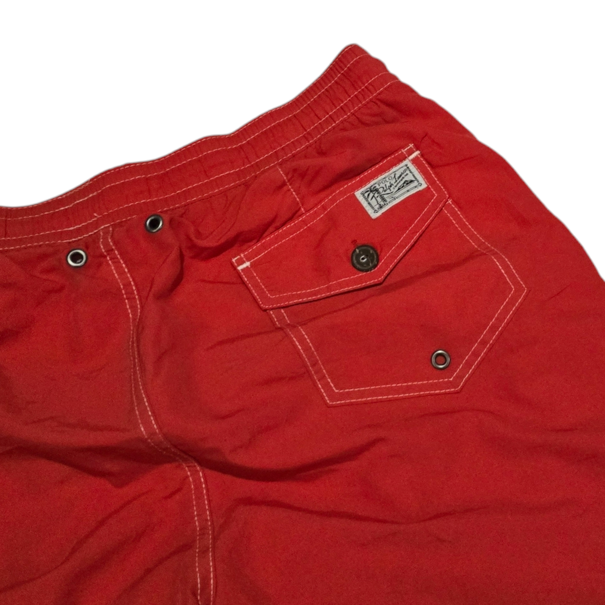 Bemuda Ralph Lauren Talla 34 Rojo Pony Azul (Usado)