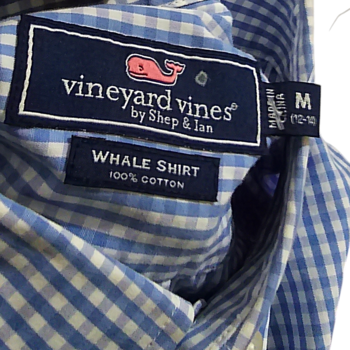 Camisa Vineyard Vines Adolescente 8-10 Cuadro Azul (Usado)