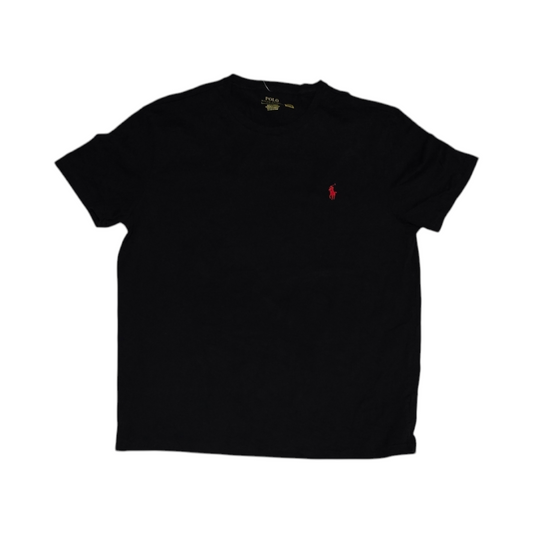 Playera Ralph Lauren Grande L Negra Pony Rojo (Usado)