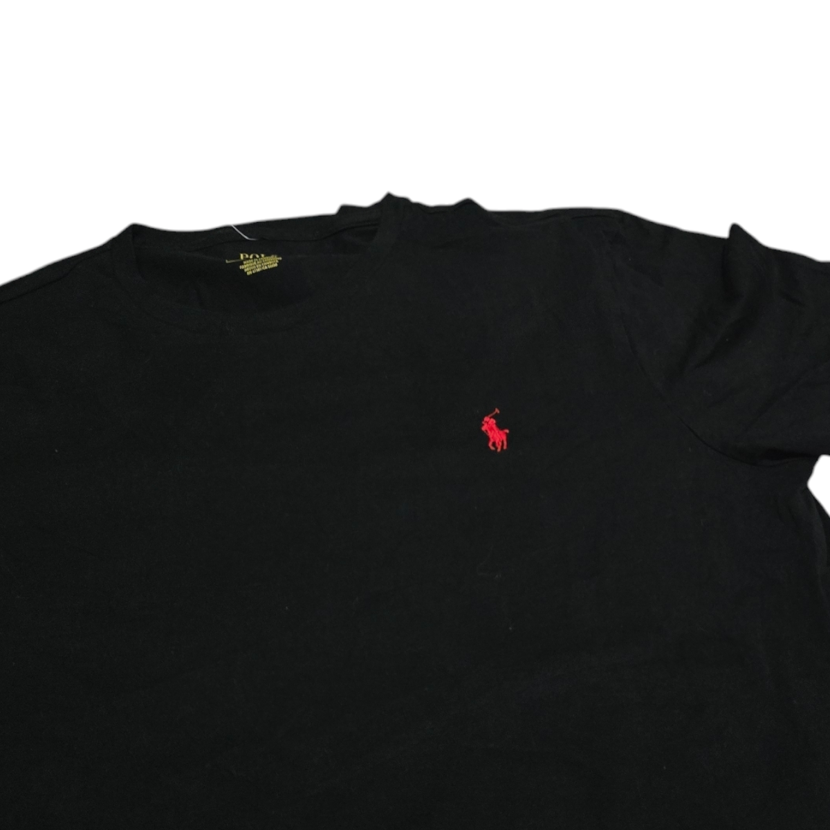 Playera Ralph Lauren Grande L Negra Pony Rojo (Usado)