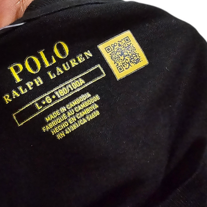 Playera Ralph Lauren Grande L Negra Pony Rojo (Usado)