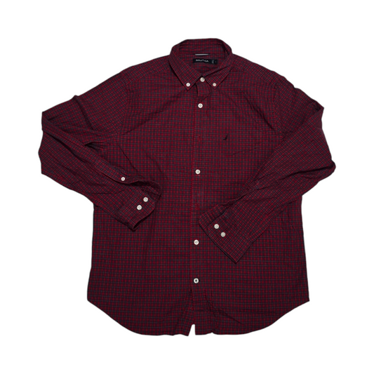 Camisa Nautica Grande L Cuadro Rojo Y Azul