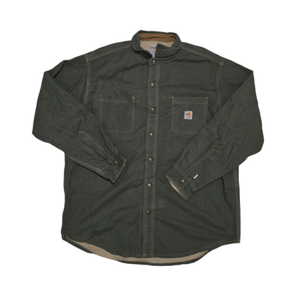 Camisa Gruesa Carhartt Xgrande Xl Verde Sobrecamisa