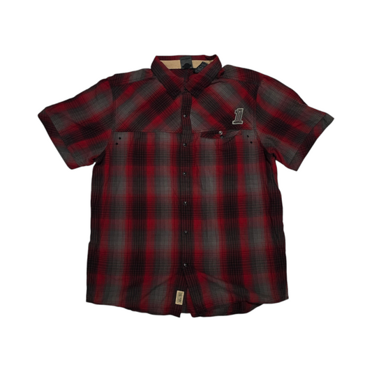 Camisa Manga Corta Harley Davidson Xgrande Xl Cuadro Rojo