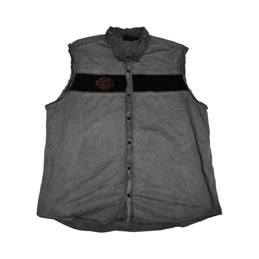 Camisa Sin Mangas Harley Davidson 4xl Gris Deslavado