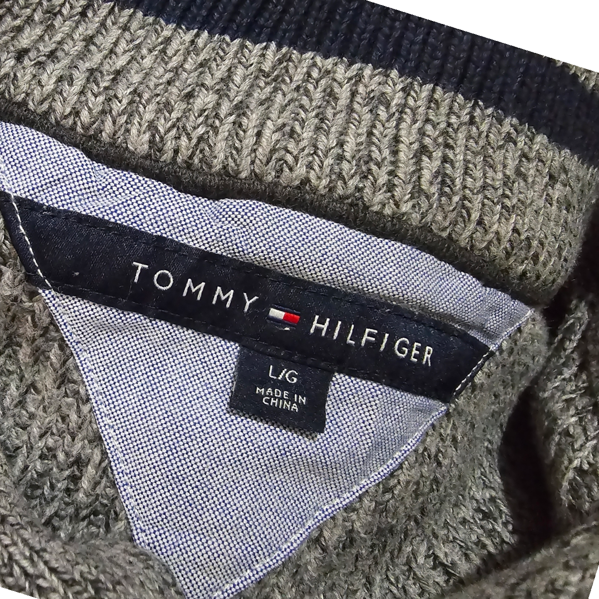 Sueter Tommy Hilfiger Grande L Gris