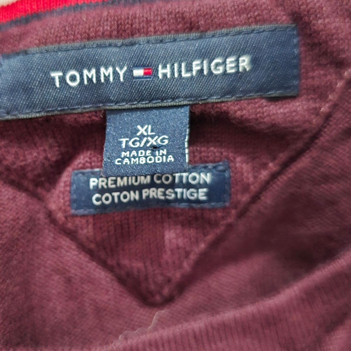 Sueter Tommy Hilfiger Xgrande Xl Vino