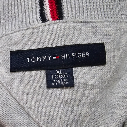 Sueter Tommy Hilfiger Xgrande Xl Gris Medio Cierre