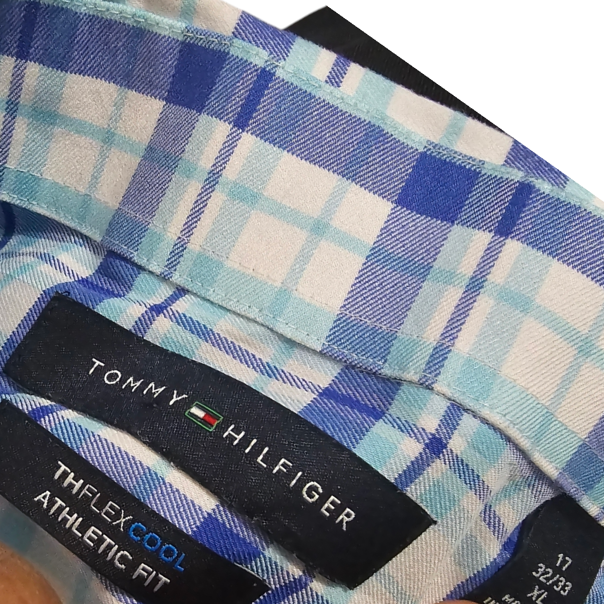 Camisa Tommy Hilfiger Xgrande 17 32-33 Athletic Fit Cuadro