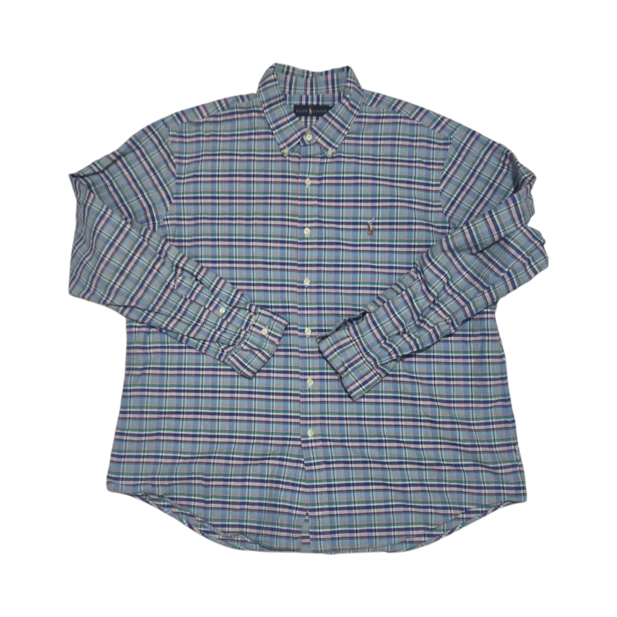 Camisa Ralph Lauren 2xl Cuadro Azul Colores