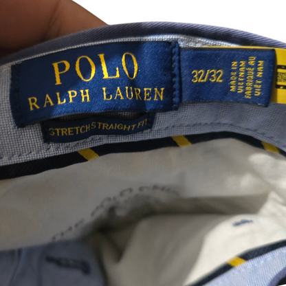 Pantalon Ralph Lauren 32x32 Stretch Recto Azul Deslavado