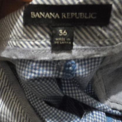 Bermuda Banana Republic Talla 36 Cuadro Azul Claro