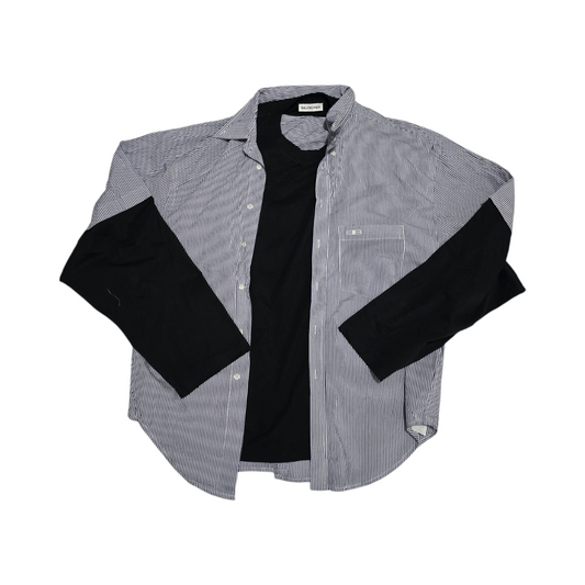 Camisa Balenciaga Xgrande Xl Azul Lineas Blancas