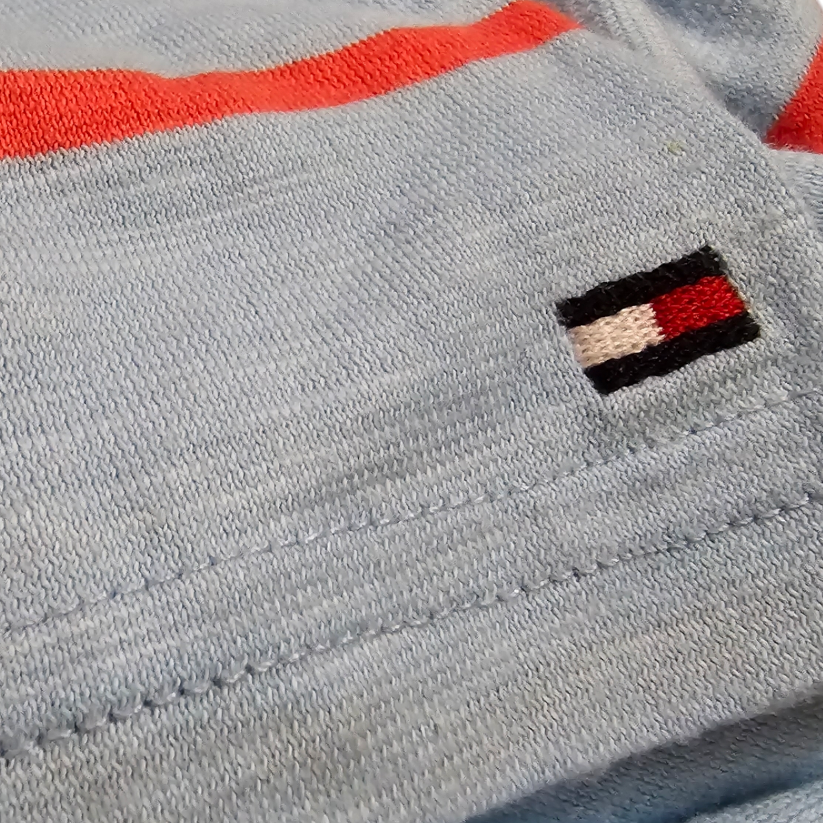 Playera Polo Tommy Hilfiger Xgrande Xl Azul Lineas