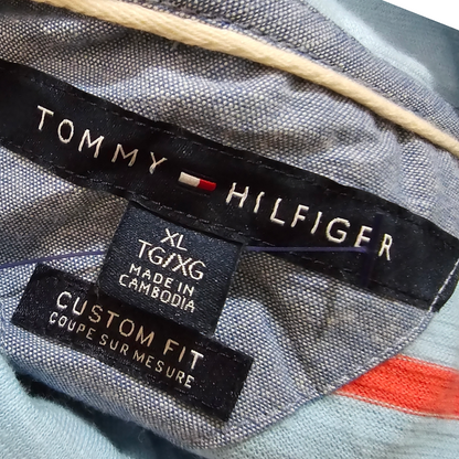 Playera Polo Tommy Hilfiger Xgrande Xl Azul Lineas