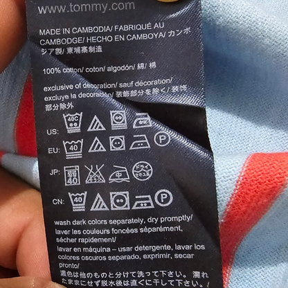 Playera Polo Tommy Hilfiger Xgrande Xl Azul Lineas