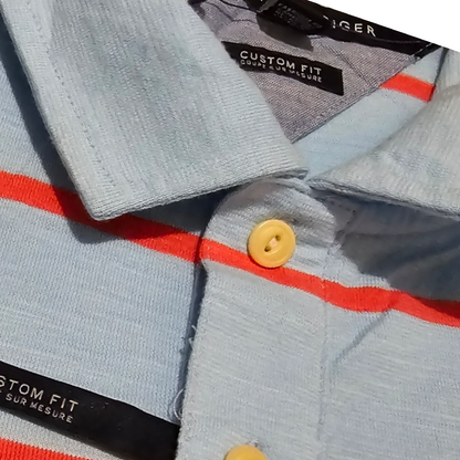 Playera Polo Tommy Hilfiger Xgrande Xl Azul Lineas