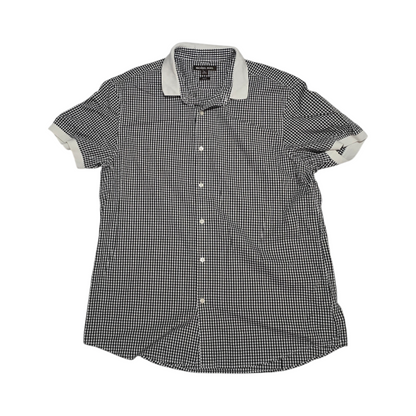 Camisa Manga Corta Michael Kors Xgrande Xl Cuadro Negro