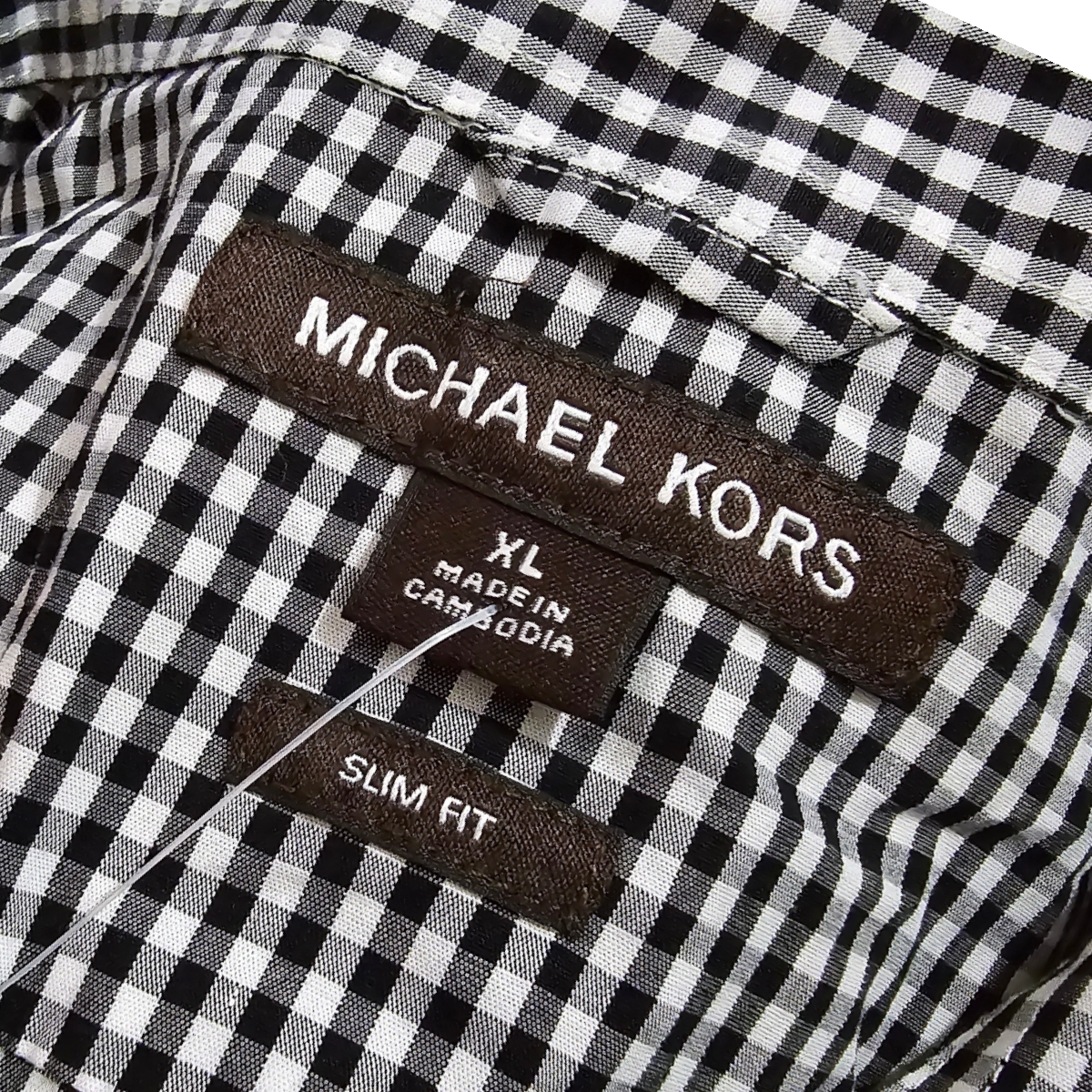 Camisa Manga Corta Michael Kors Xgrande Xl Cuadro Negro