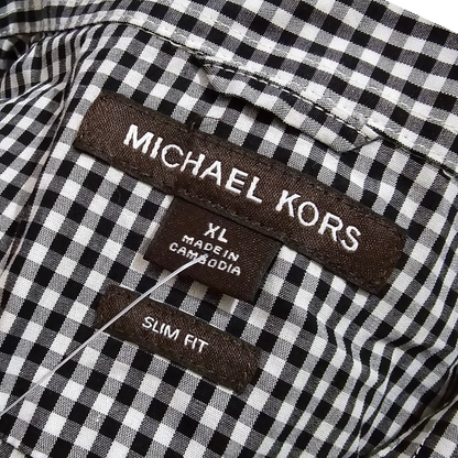 Camisa Manga Corta Michael Kors Xgrande Xl Cuadro Negro